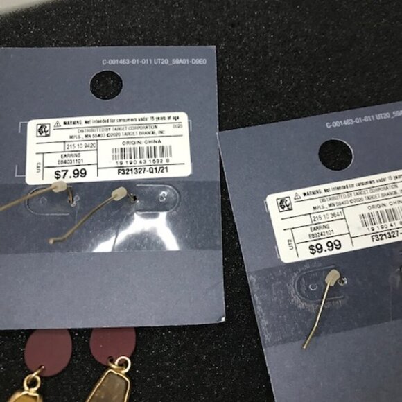 NWT Universal Threads Set of 5 Pairs Earrings Semi Precious Stones Nickel Free - Picture 3 of 9